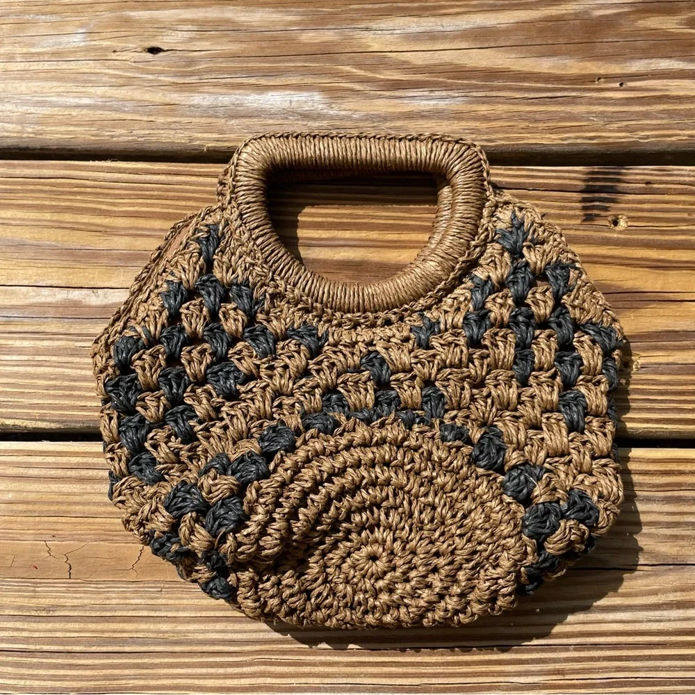 Fe Noel Brown and Black Woven Mini Bag - Picture 2 of 3